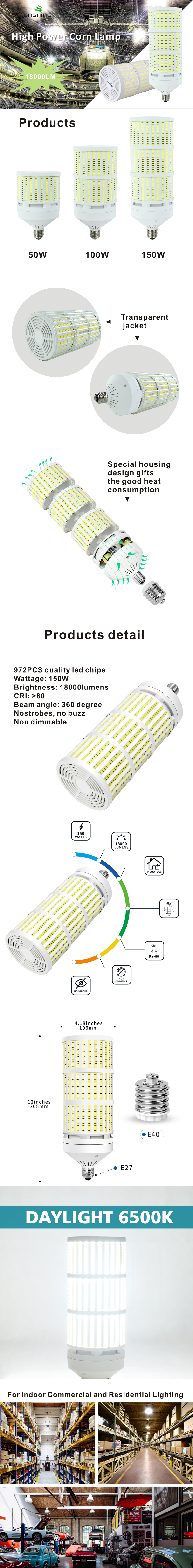 Enshine High power led corn light 18000lm 50-150w