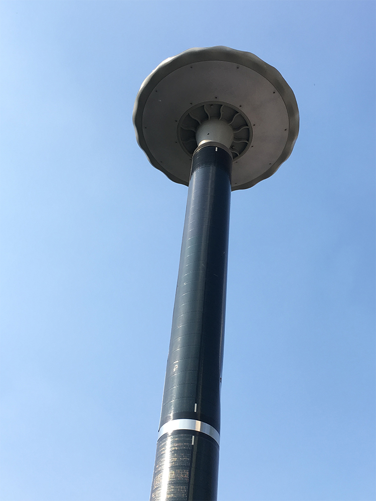 20-40W LED Solar Wrap Pole With Flexible Solar Panel Vertical On Round Pole-NEWLIGHT ENERGY 20-40W LED Solar Wrap Pole With Flexible Solar Panel Vertical On Round Pole-NEWLIGHT ENERGY