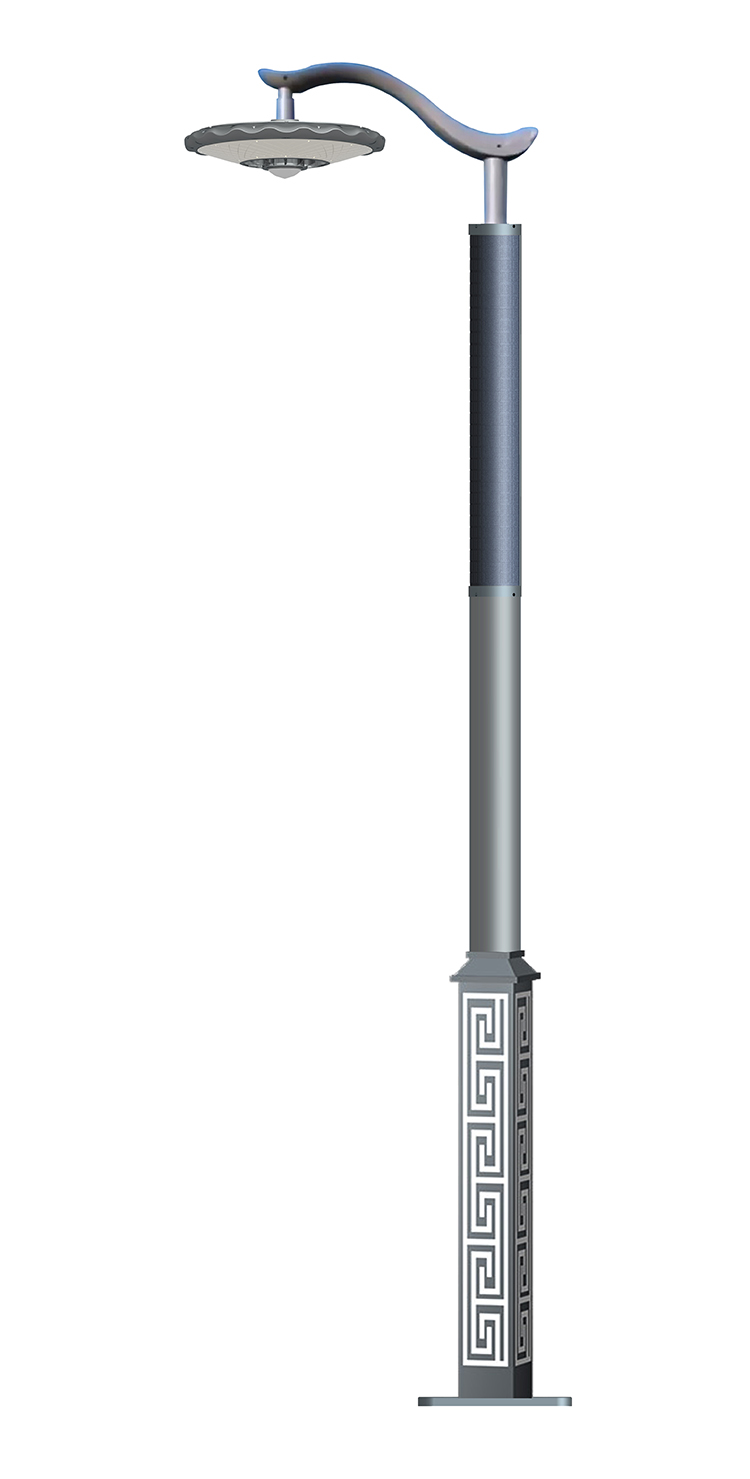 25-30W LED Solar Lantern Light With Flexible Solar Panel Wrapped On Pole Design 2FSG036-NEWLIGHT ENERGY
