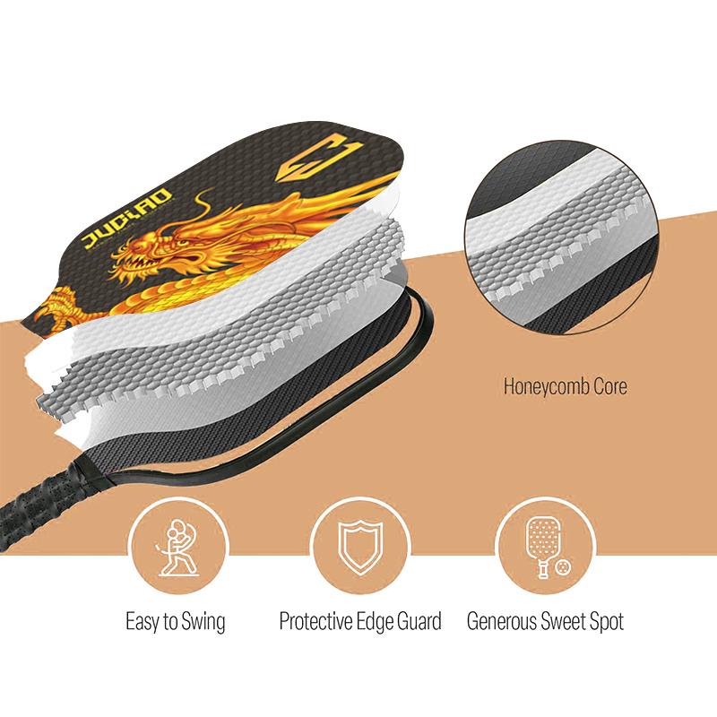 Fibre de carbone de pagaie de pickleball