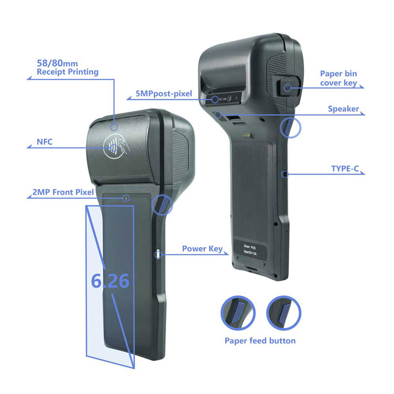 Android 12 handheld POS thermal printer