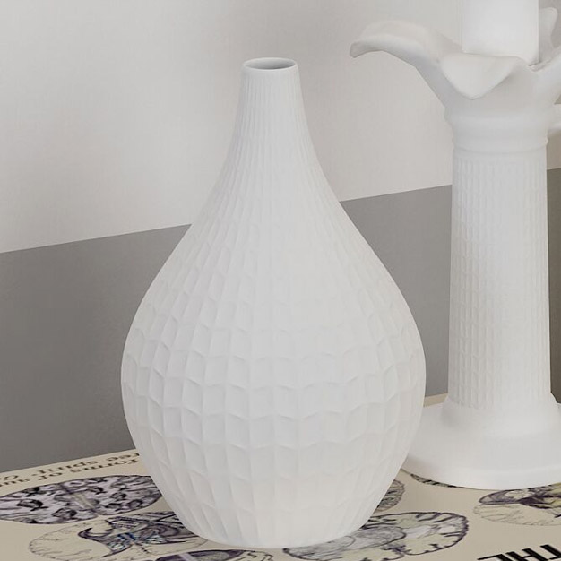 Nouvelle conception Vase blanche en porcelaine mate avec copyright