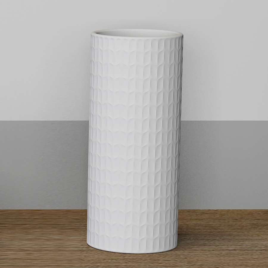 Vase blanc mat en porcelaine avec copyright