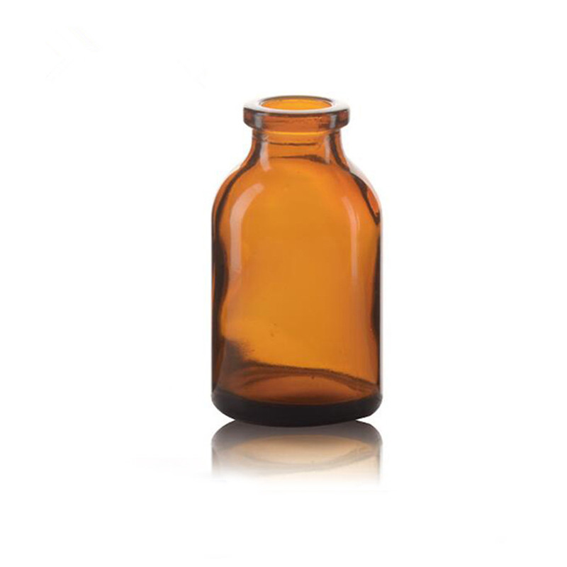 Bouteille d'ambre de médecine plate de 20 ml