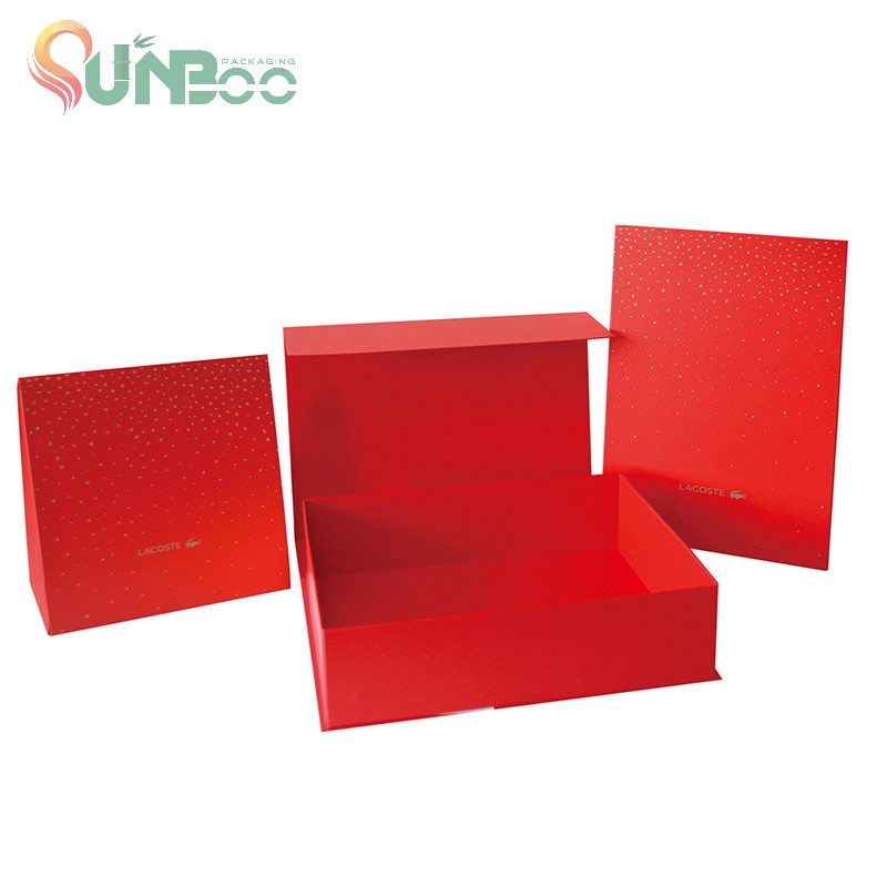 Boîte cadeau de couleur rouge haute classe et pliable-sp-box058