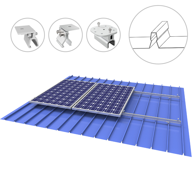 Système de rayonnage solaire solaire de toit en métal Klip-lok