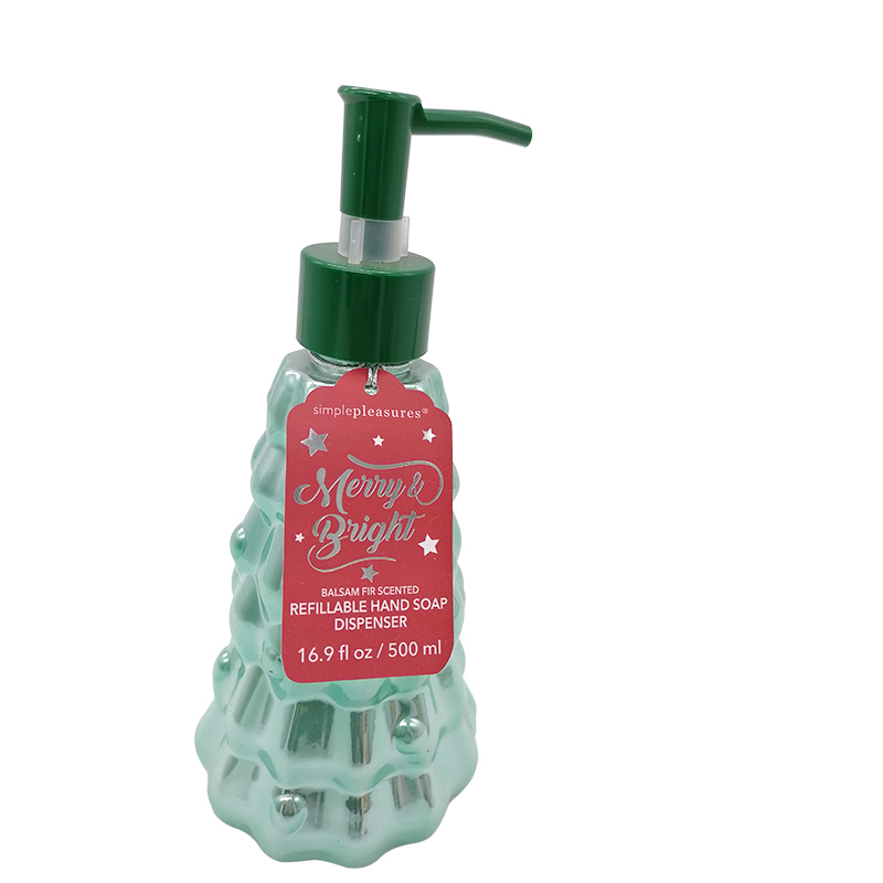 Nouveau design Forme d'arbre de Noël 500 ml de nettoyage moussant de nettoyage à la main de la main liquide savon à la main