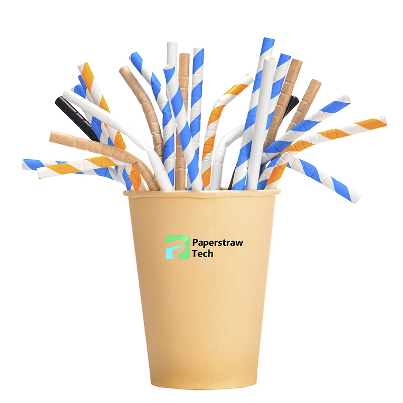 Biodégradable Jumbo Bendy Paper pailles, paille de boisson en papier flexible écologique