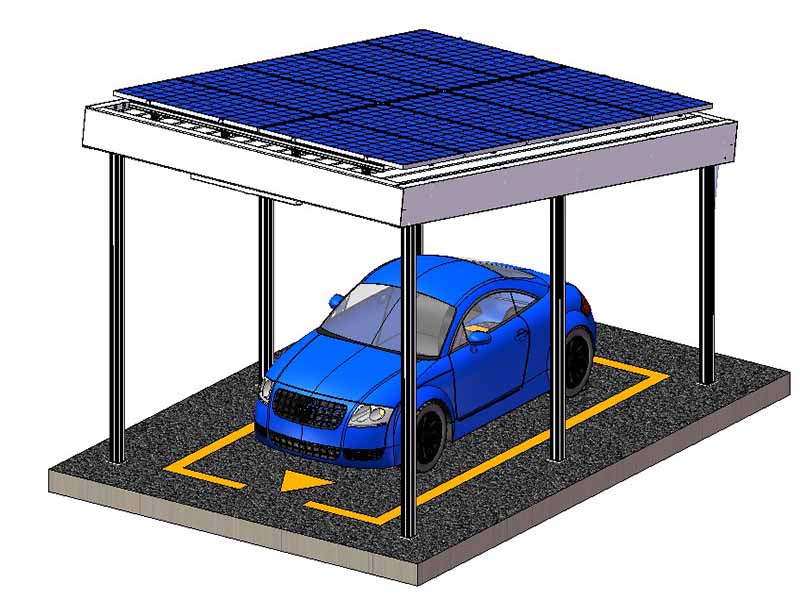 Système de montage à carport solaire imperméable de type L