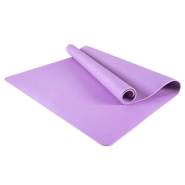 Environnemental amical imprimé espagnol épaissi antidérapant TPE Purple Fitness Tapis de yoga