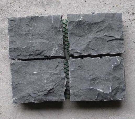 Naturel Basalt Basalt Authway Paving Stone / Cobble Cubes de pierre 10x10x5