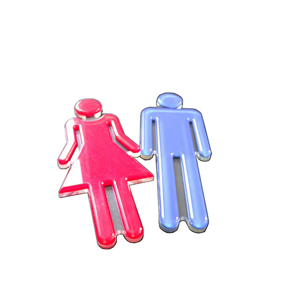 Sticker mural Personnalisé Creative Acrylic Logo Signe de toilette masculin ou féminin