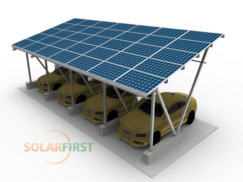 Montage au sol de voiture solaire anodisé en aluminium pour la puissance solaire