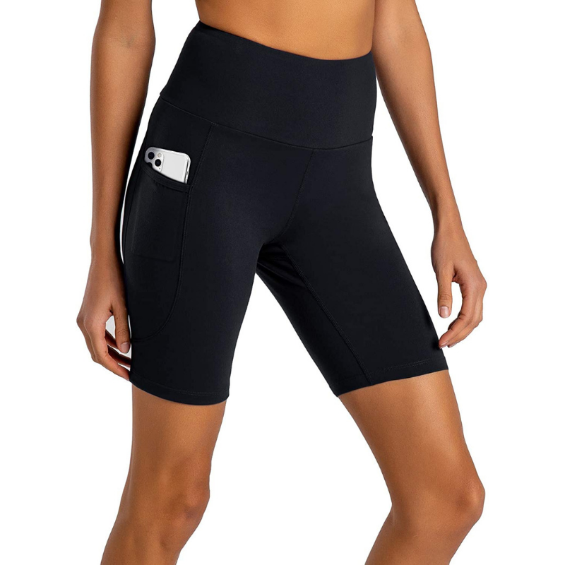 Shorts de yoga de yoga de 2 "5" 8 "pour femmes, taille haute taille avec poches d'entraînement Spandex Short