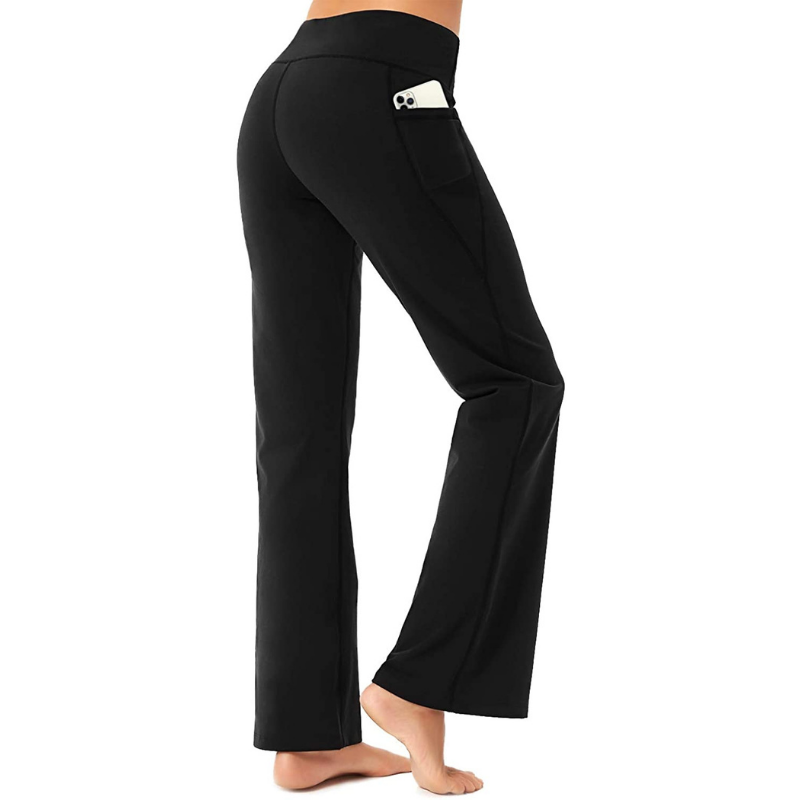 Pantalon de yoga Bootcut Butterd Soft Femmes Capris avec 3 poches Lounge Impression florale