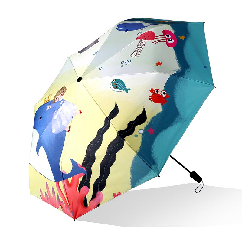Femme personnalisée forte 3 parapluie pliante