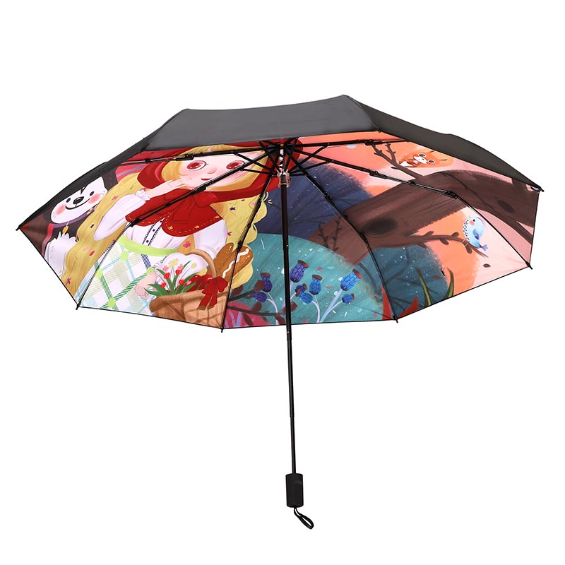 Motif de dessin animé print de voyage UV parapluies pliants pliants