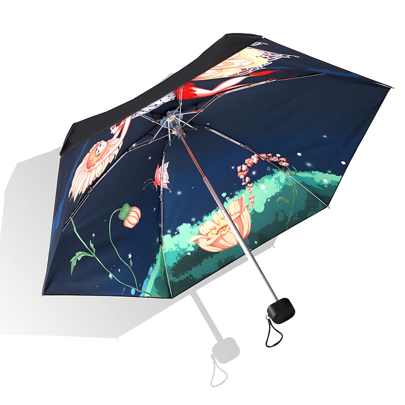 Pararot de dessin animé parapluie pliant sur l'impression 6 panneaux