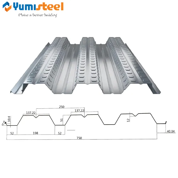 Feuille de terrasse en métal haute résistance à haute résistance pour structure en acier