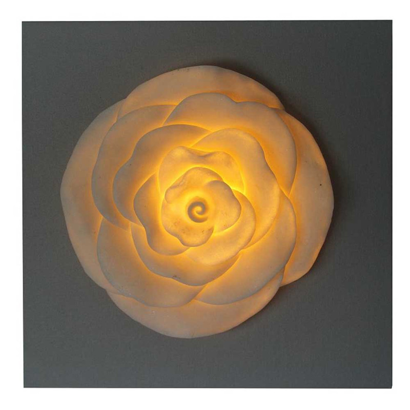 Design de rose décoratif en bois MDF pour l'artisanat avec des lumières LED pour la décoration
