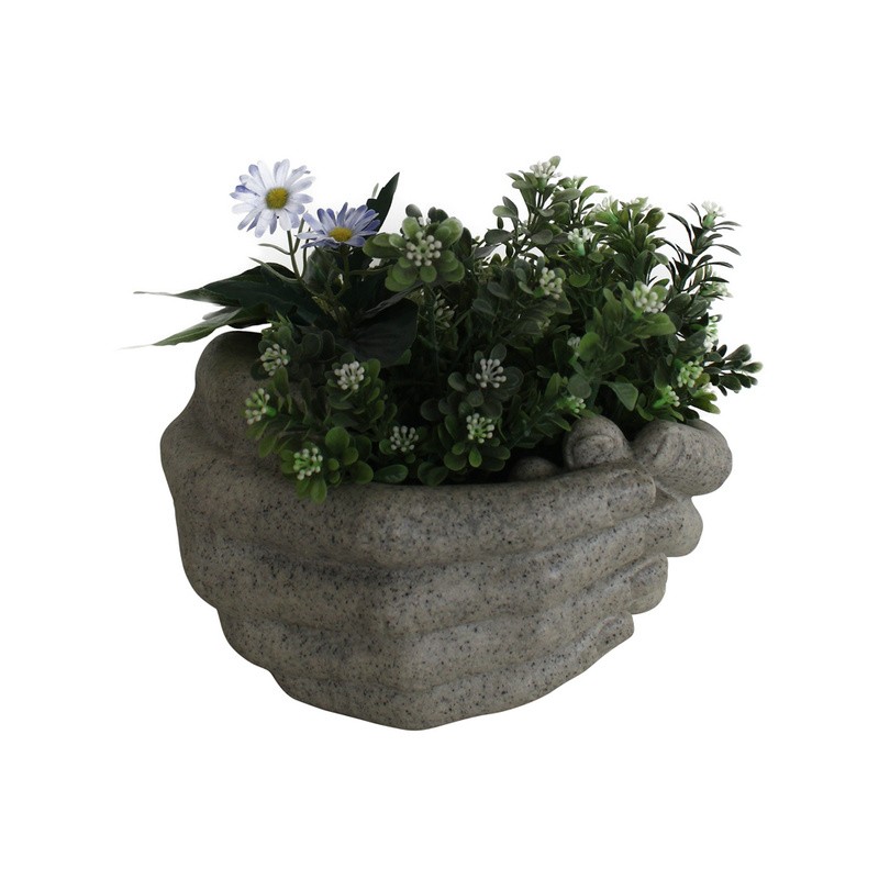 OEM & ODM Garden Decor Sandstone Handles Hands Hands Forme Flowerpot