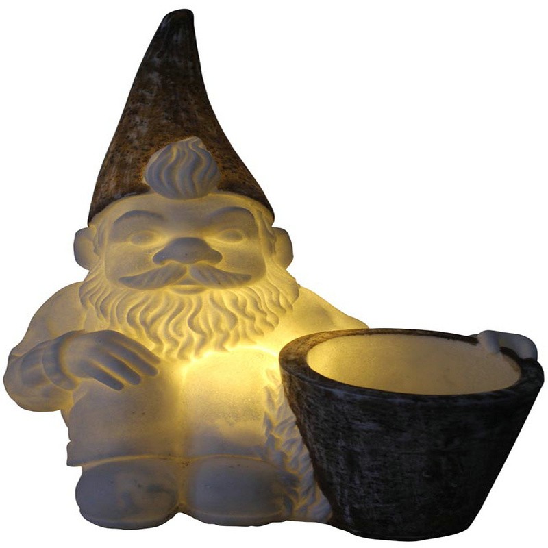 Gnome d'éclairage LED de qualité parfaite avec pot de fleurs pour décoration de jardin et décoration intérieure