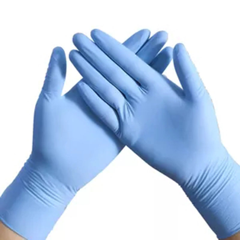 100 Pièces / boîtes de gros fabricants de gros gants jetables en nitrile bleu sans poudre médicale