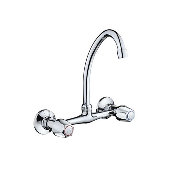 Wall Double Handles Hot Cold Water Mixer Faucet