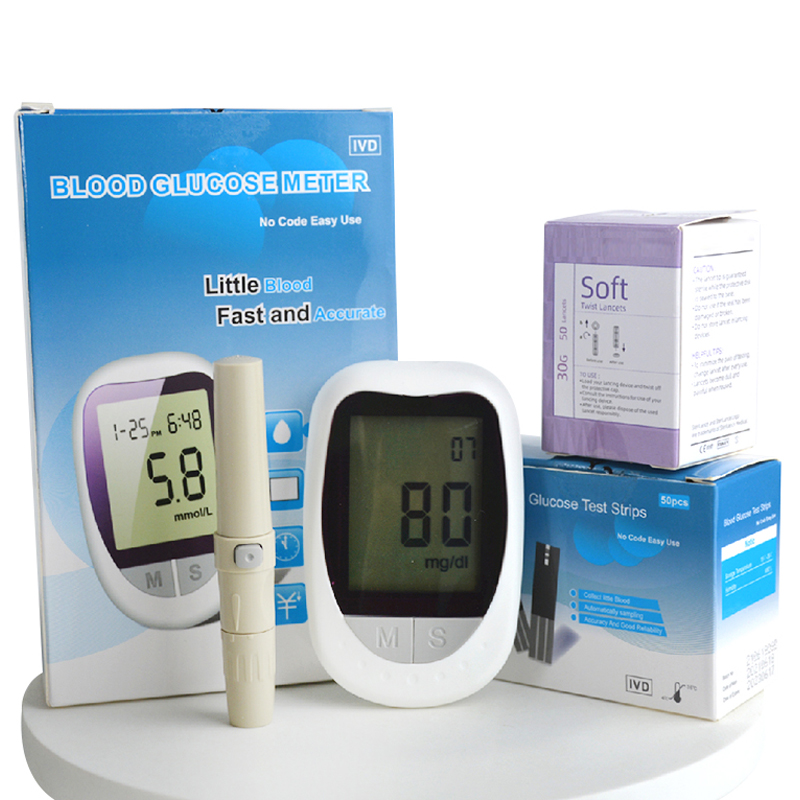Diabetes Digital Glucométro Glucose de glycémie Test Machine peu de sang rapide et précis