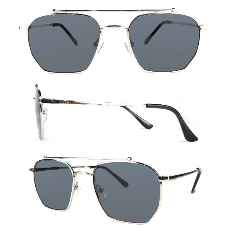 Lunettes de soleil à monture métallique pour hommes et femmes, vente en gros, lunettes de soleil OEM, Logo PC UV400 unisexe personnalisé, 2022