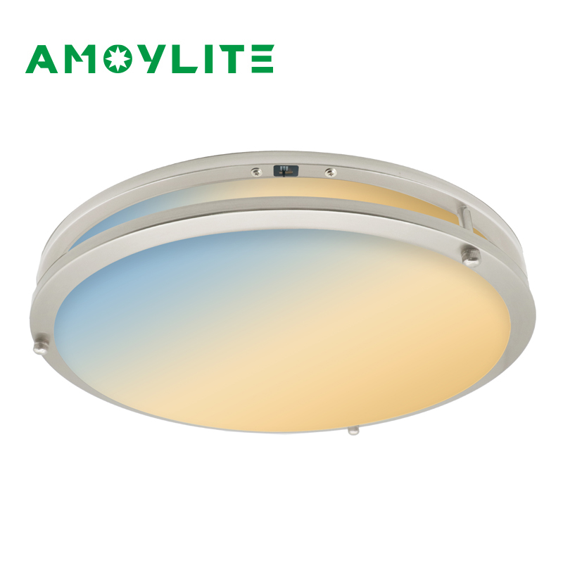 Plafonnier LED ultra-mince à double anneau sélectionnable 3CCT