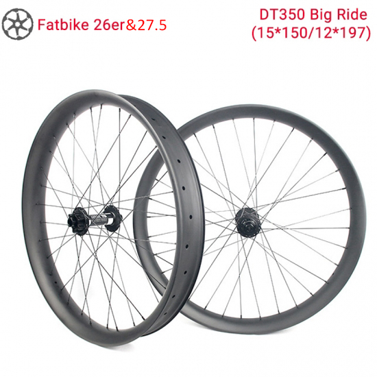 Roues en carbone Lightcarbon 26er et 27.5 Fatbike DT350 roues en carbone pour vélo de neige Big Ride