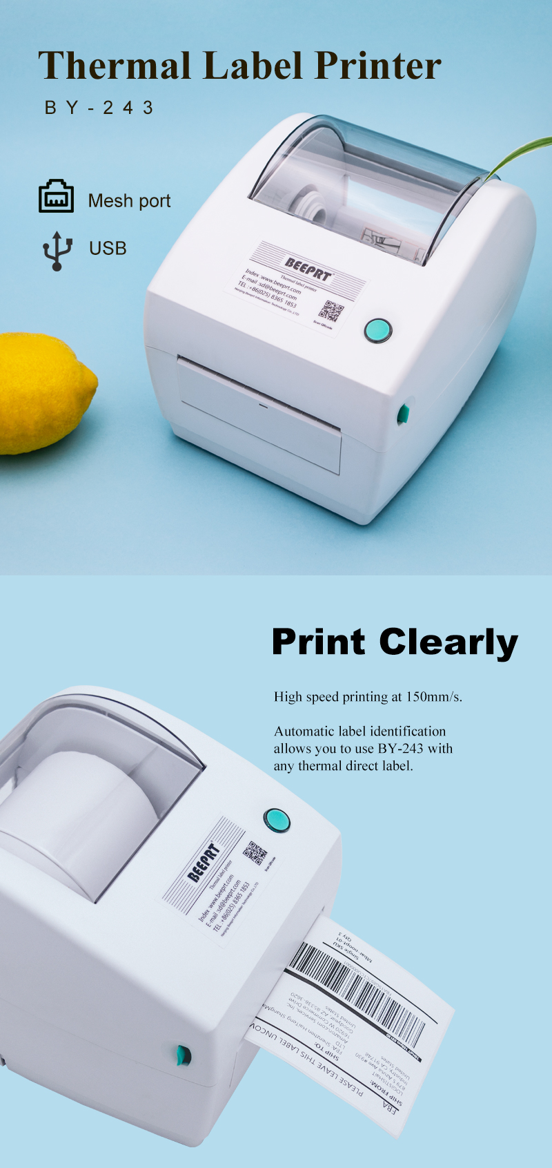mini-imprimante d'autocollants d'étiquettes
