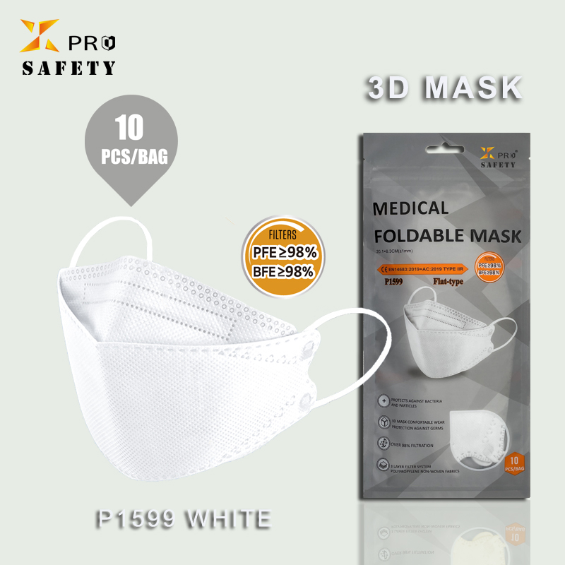 Haute Protection usine vente directe 10 pièce/sac blanc adulte visage respirateur poussière jetable ajustement Non-tissé 3D masque stéréoscopique