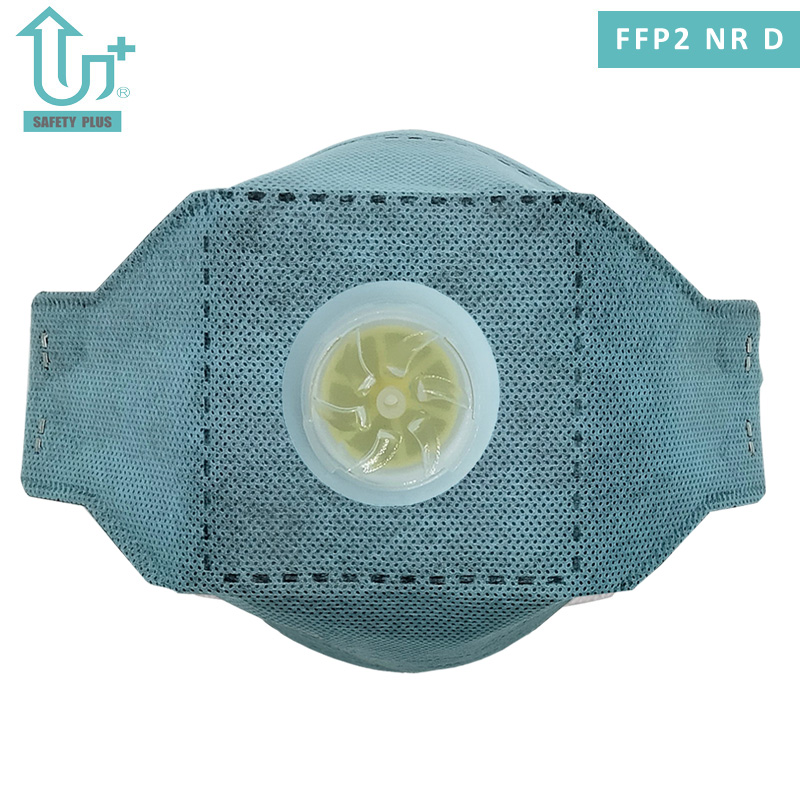 Plaquettes nasales en PU FFP2 Nrd de qualité filtrante pliables pour adultes, anti-particules avec respirateur de protection au charbon actif