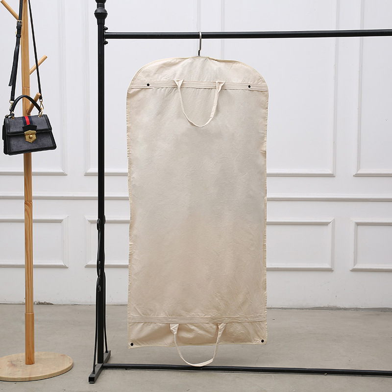 Sac à vêtements en toile de coton, sac à vêtements blanc anti-poussière de marque du fabricant, sac à vêtements suspendu lavable, sac à poussière en coton domestique