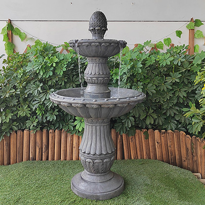Fontaine d'eau en résine à 2 niveaux, décoration de maison et de jardin bon marché, vente en gros