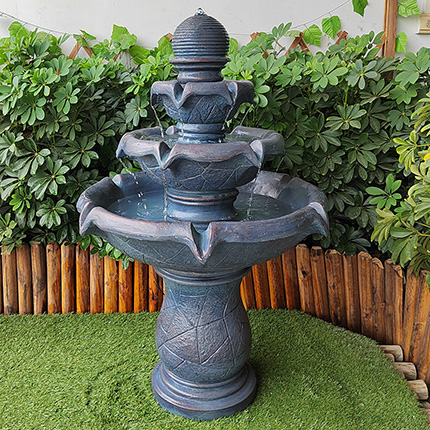 Fontaine de jardin en résine à 3 niveaux, fontaine d'eau extérieure la plus populaire, vente en gros