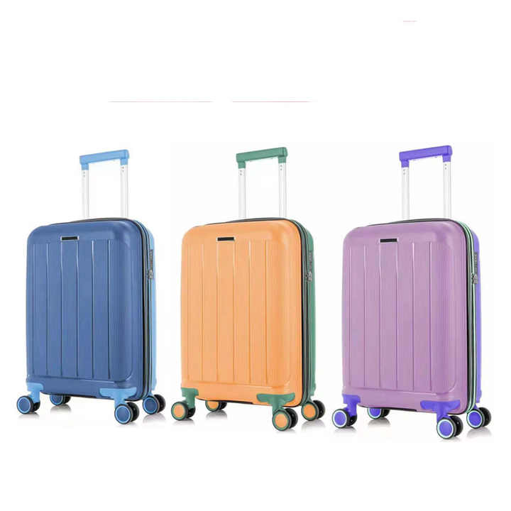 Hardcase 2022 vente en gros nouveaux ensembles de valises durables valise sacs chariot voyage PP bagages avec Double fermeture éclair