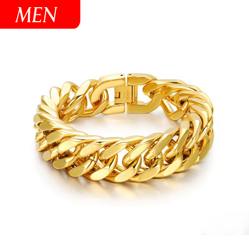 Bracelet à maillons dorés pour hommes